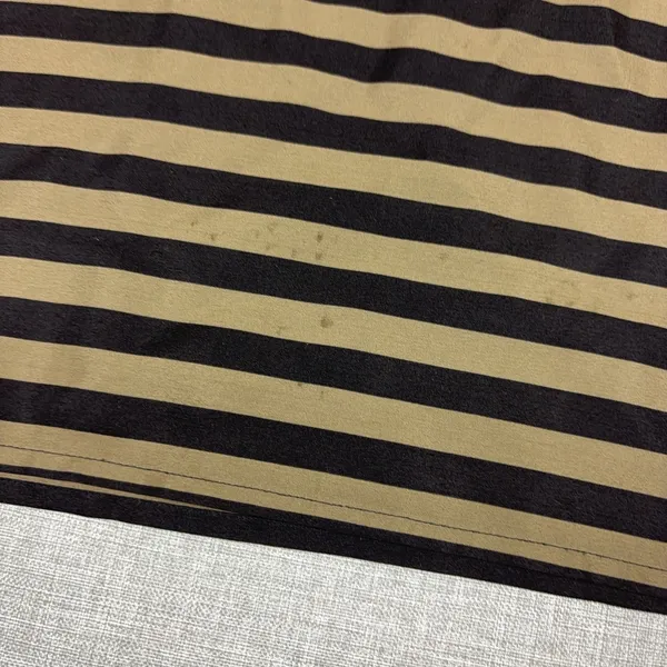 Vintage Albert Nipon Blouse Womens 6 Brown Striped Round Neck Long Sleeve‎ Silk - Image 5