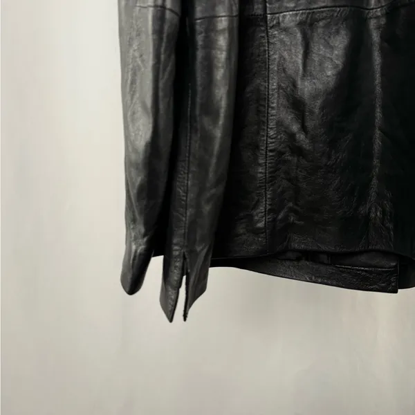 Vintage Y2K Jessica London Classic Leather Jacket in Black Size 26W‎ - Image 6