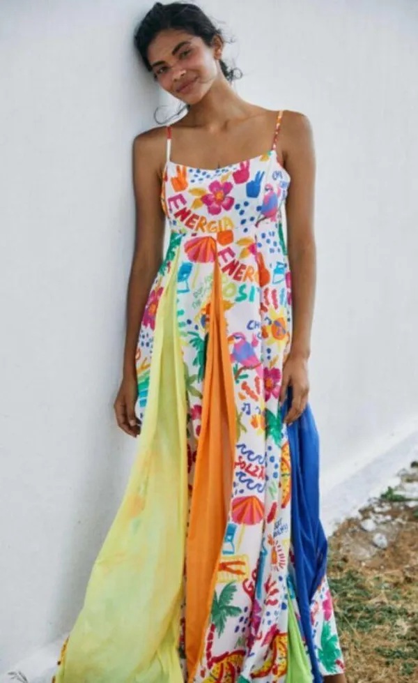 💕FARM RIO💕 White Good Vibes Maxi Dress Floral Tropical Print XS NWT - Image 4
