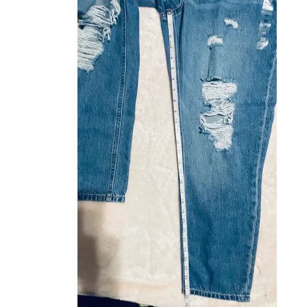 Aeropostale Womens High‎ Rise Distressed Mom Jeans Medium Wash Size 10 NWT - Image 12