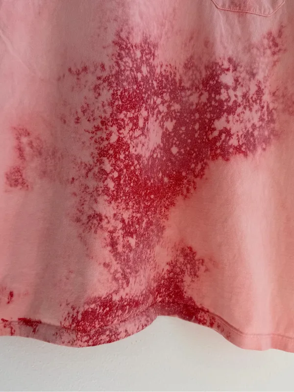 Bleached grunge off the shoulder pocket tee Red Size L - Image 7