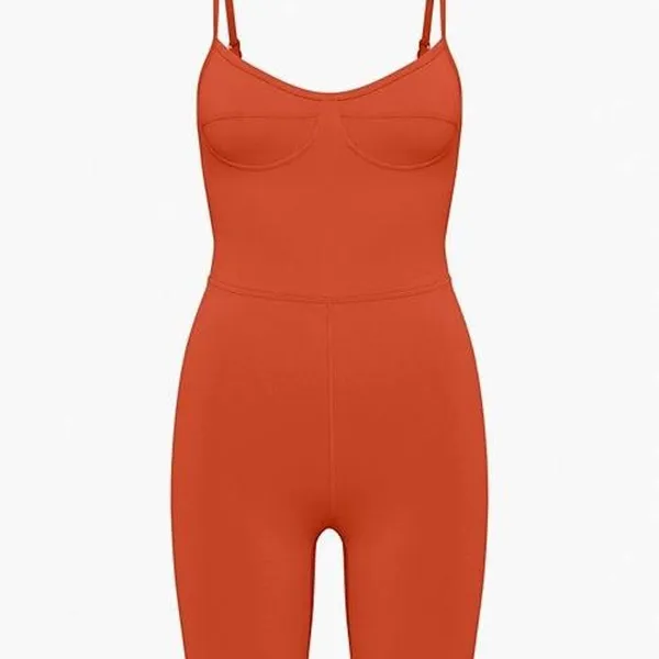 Aritzia Wilfred Free Bustier Romper Playsuit Womens S Rust Orange Pilates Yoga - Image 3