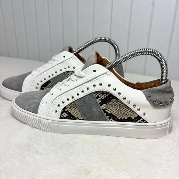 Steve Madden Annita Sneaker Leather Reptile Snakeskin Studs 7.5‎ Tennis Shoe - Image 6