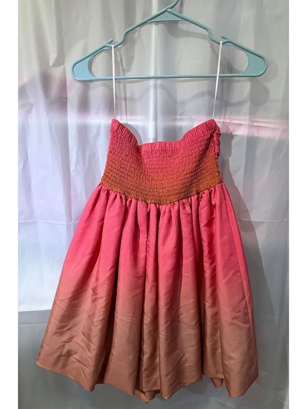 Anthropologie Vineet Bahl Strapless Gradient Pink to Brown Dress Size 2 - Image 5