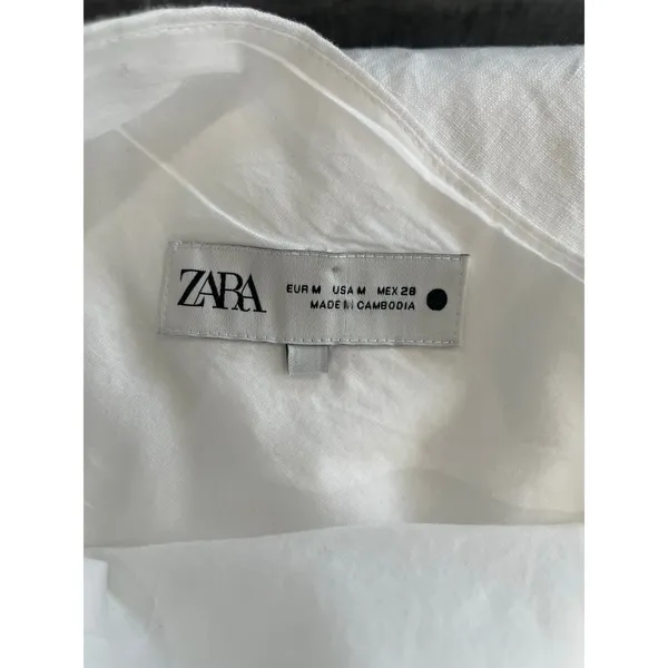 Zara White One Shoulder Maxi Dress - Image 4