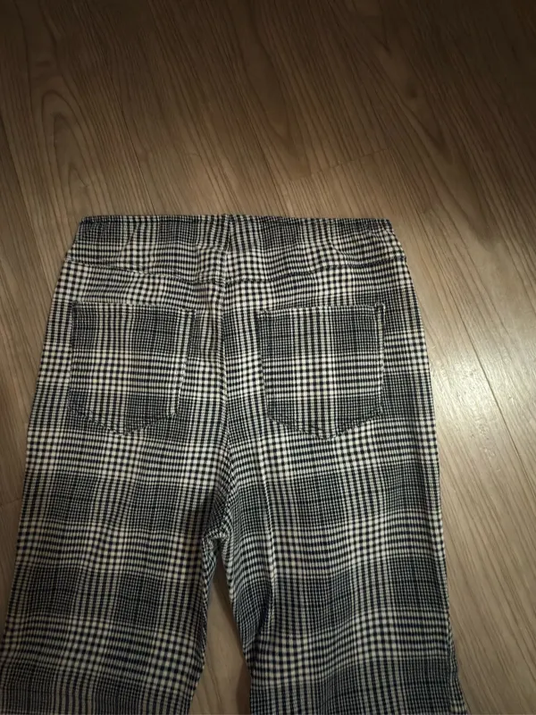 Women’s Plaid Flare Pants High Waist Wide Leg : - Image 6