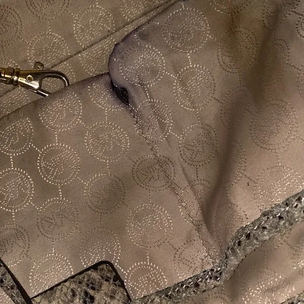 Michael Kors Python snake  print gray leather tote bag - Image 8
