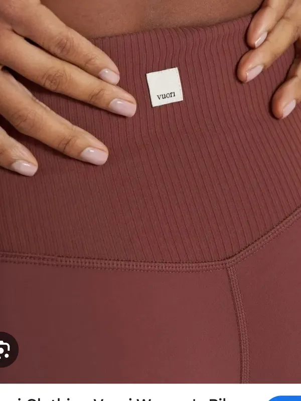 Vuori Ribbed Studio Legging in Cedar Red Brown - Image 3