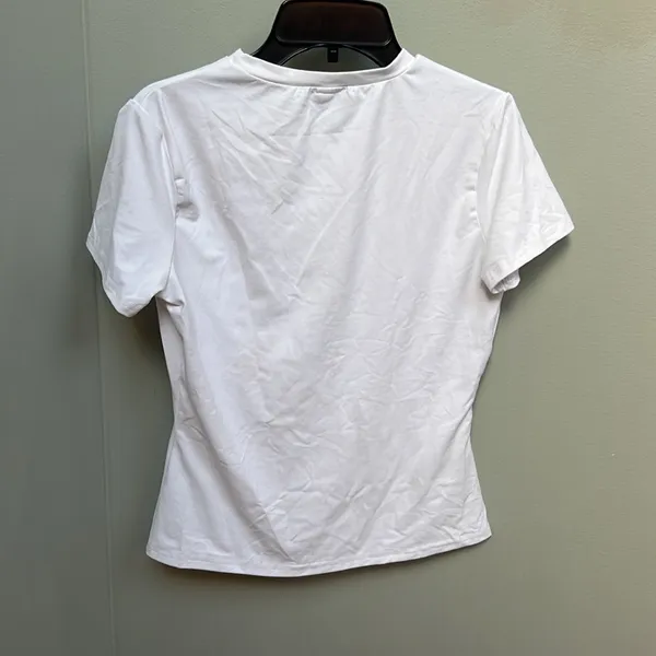 White Fitted Crew Neck T - Image 3