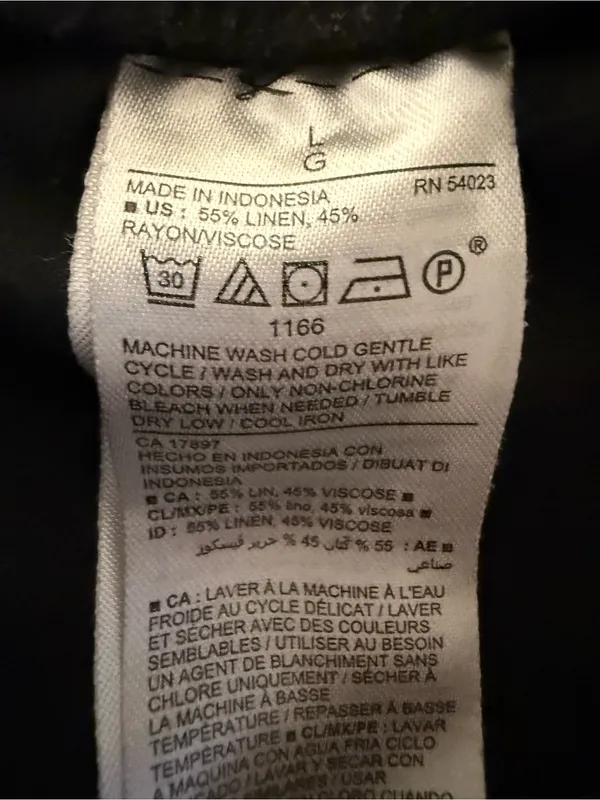 Old Navy Black Linen Blend Waistband Shorts Size L - Image 5