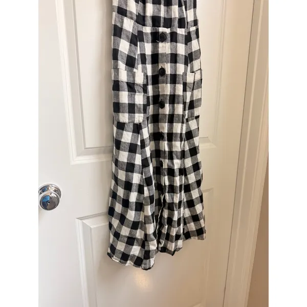 Reformation Hattie Off Shoulder Linen Midi Dress US 0 Gingham Europe Vacation‎ - Image 7