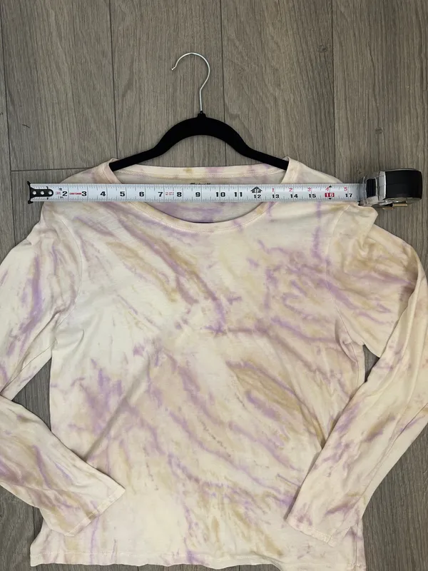 Madewell Tie Dye Long Sleeve Shirt | Purple, Tan, Cream | Casual Top | Size L - Image 6