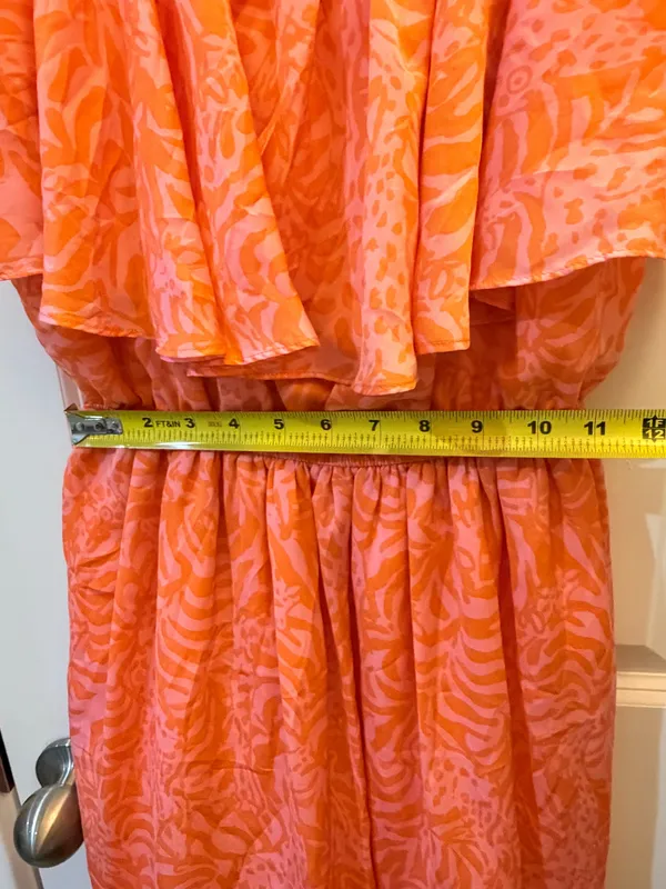 Lilly Pulitzer for Target Pink & Orange Giraffe Print Ruffle Dress – Size Small - Image 3