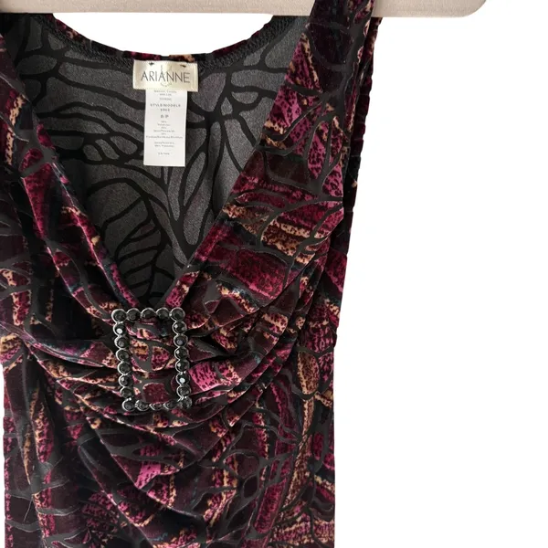 Arianne Tank Top Y2k Goth Small‎ Purple Black Velvet Buckle Whimsigoth Witchy - Image 2