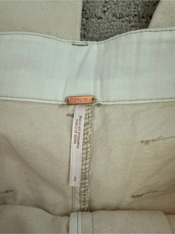 Free People Sunday Skies Wide Leg Sailor Pants NWT Size 2 Natural Cotton - Image 9
