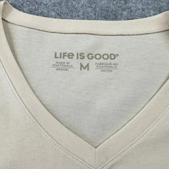 Life is Good Giddy Up Winnie the Pooh‎ Bear V-Neck Long Sleeve Shirt Cream NEW - Image 4