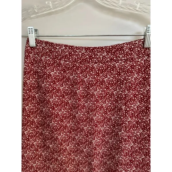 Sky and Sparrow Midi Red White Patterned Button Up Skirt Women's Sz 0 - Image 4