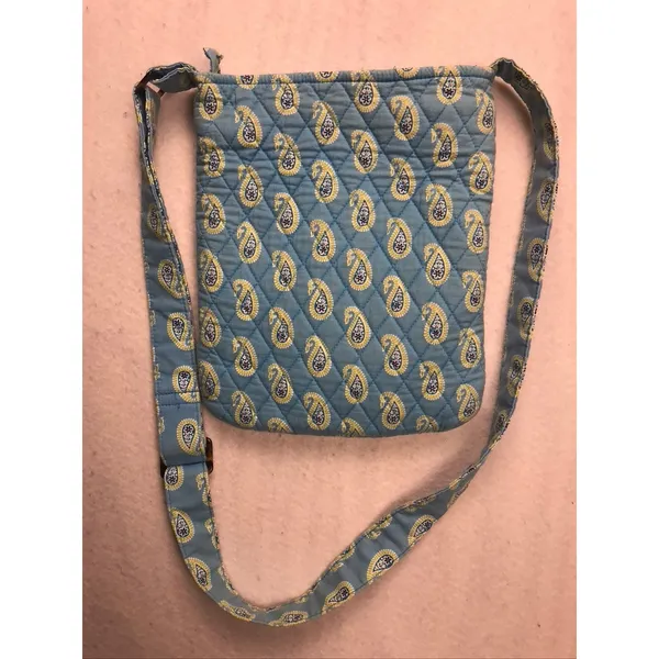 Vera Bradley Crossbody Bag Women Small Blue Quilted Paisley Hipster‎ Spring - Image 10