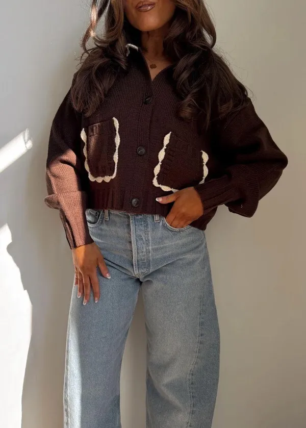 These Three Boutique Cropped brown sweater - Image 2
