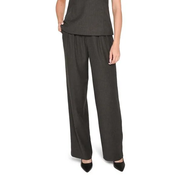WAYF Black Wideleg Elastic Waist Pleated‎ Pinstripe Trousers Pants Size XL - Image 2