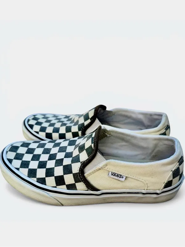 Vans Checkerboard Slip On Sneakers Black White Size 7.5 Women grunge - Image 3