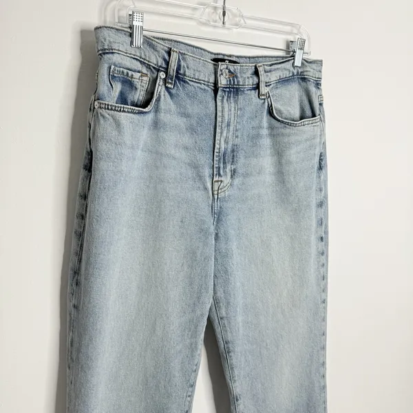 7 For‎ All Mankind Logan Frost Stovepipe Jean High Rise Size 32 Minimalist - Image 6