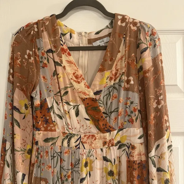 Fate Midi Dress‎ Sz Small Patchwork Boho Peasant Western Romantic Feminine Flowy - Image 3