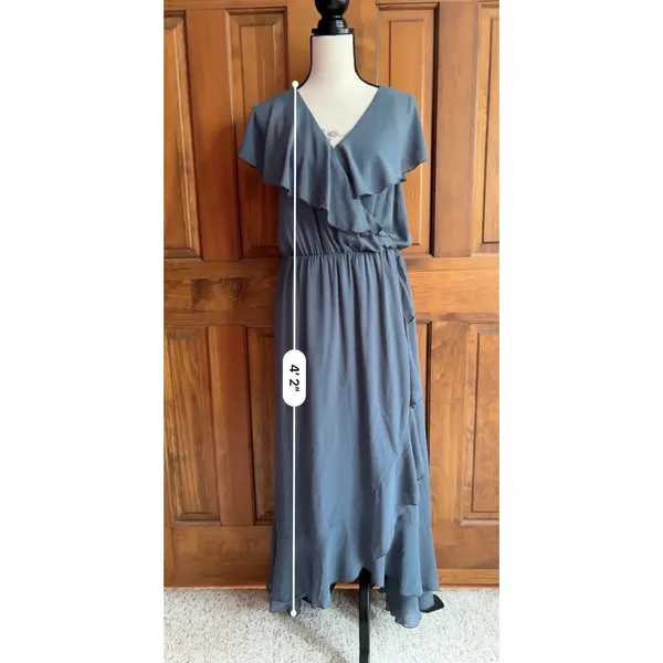 Show Me Your Mumu Dress Women’s Size XL Blue Chiffon Ruffle Bridesmaid Prom - Image 7