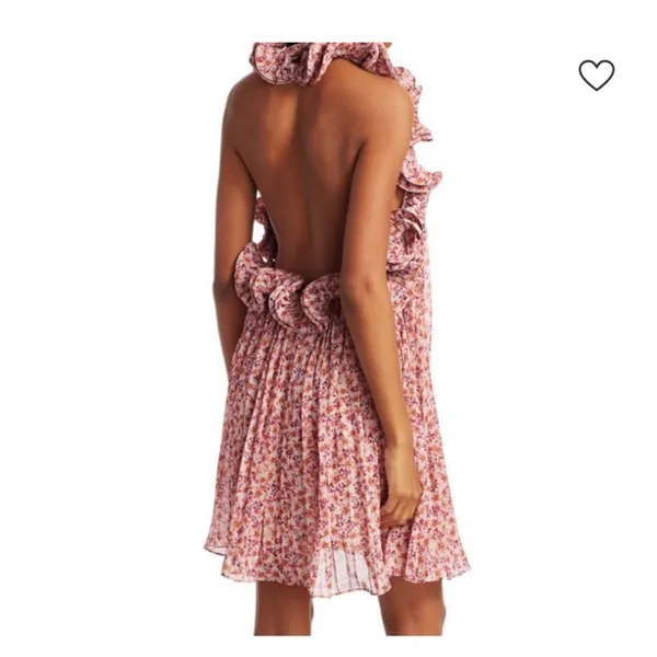Amur‎ Mimi Halter Ruffle Pleated Mini Dress - Image 2