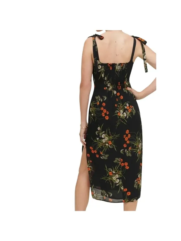 Reformation Besse Dress in Black Floral 6 Womens Midi - Image 13