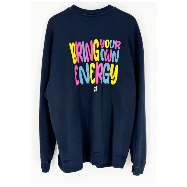 Peloton BYOE Crewneck Sweatshirt Unisex‎ XXL Blue Athleisure - Image 4