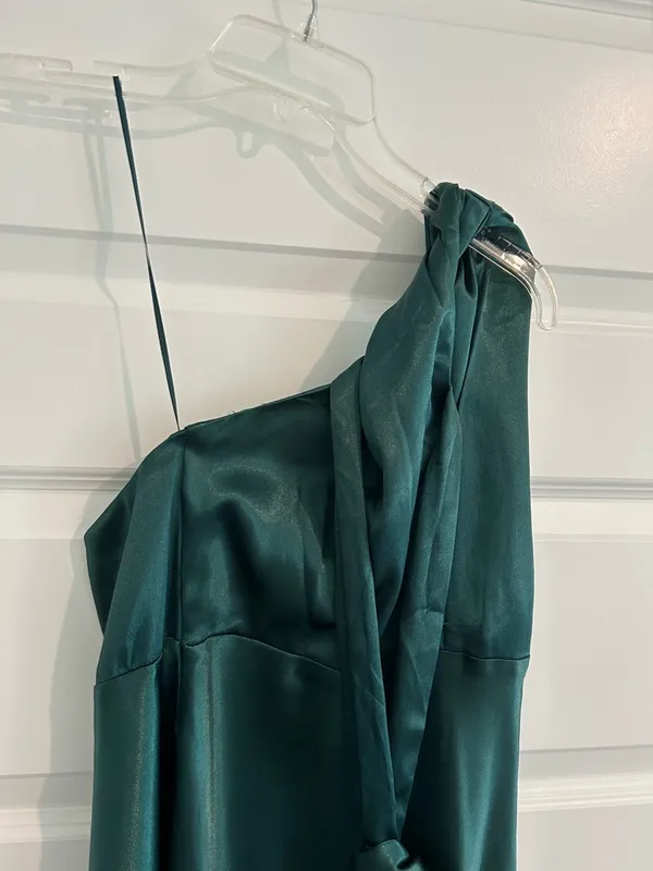 Birdy Grey Kira Satin Dress Emerald Green Size M - Image 4
