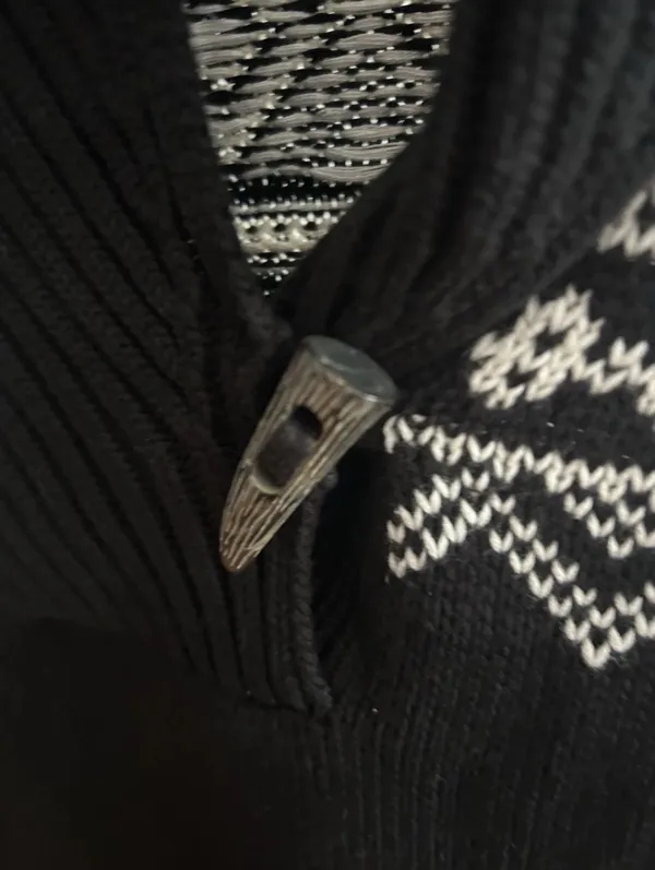 Vtg Lauren Ralph Lauren Knitted Fair Isle Sweater L Fisherman Black Nordic - Image 4