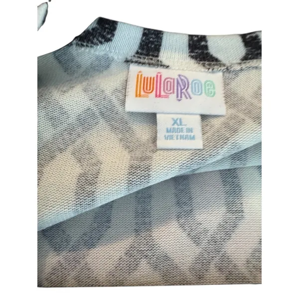 LuLaRoe‎ Geometric Print Open Front Long Sleeve Cardigan Sweater Womens XL - Image 2
