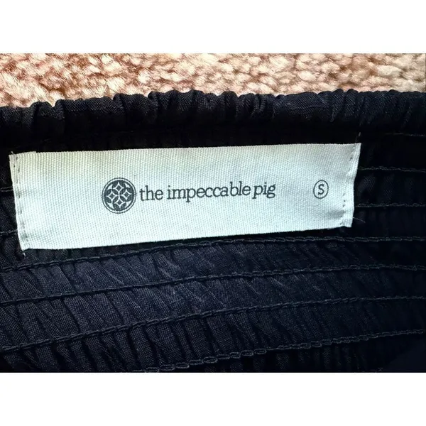 The Impeccable Pig Black Halter Ruffle Mini Dress Size S - Image 8