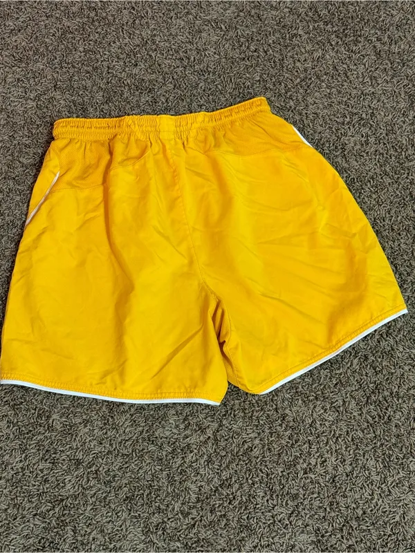 Nike Men’s Bright Yellow Athletic Shorts with White Trim - Image 2