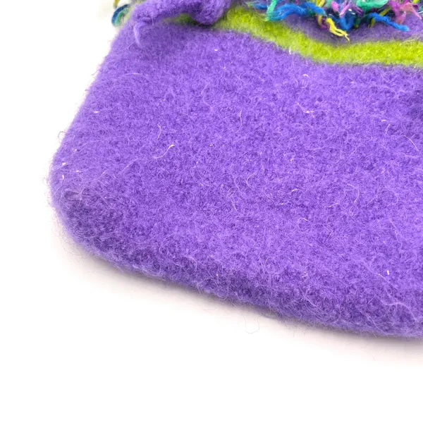 Hand Felted Wool Tote Bag Purple Handmade Boho Cottagecore Whimsy Fairy‎ Purse - Image 6
