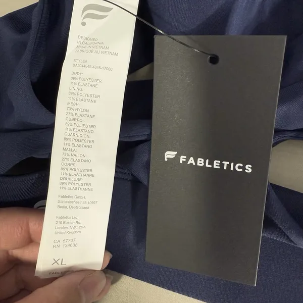 Fabletics Oasis Twist Sports Bra Sz XL Navy Activewear Medium Impact Stretch NWT - Image 3