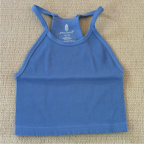 Free People Happiness Runs Crop Tank in Coastal Blue XS/S - Image 5