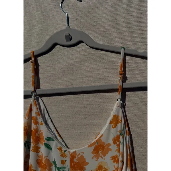 Sienna Sky Womens Orange Floral Button Front Midi Dress Size M 02CDR903 - Image 8
