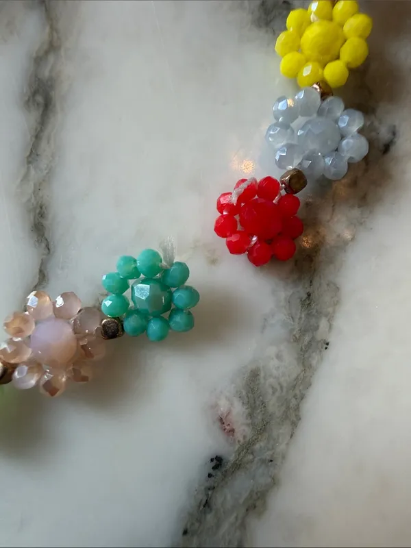 NWT Persimmon Colorful Beaded Flower Necklace AS IS Needs Restringing - Image 2