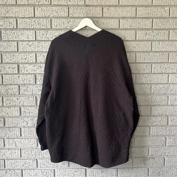 Lululemon Rippled V-Neck Pullover Black Size 10 Oversized Yoga Gym Workout Comfy - Image 7