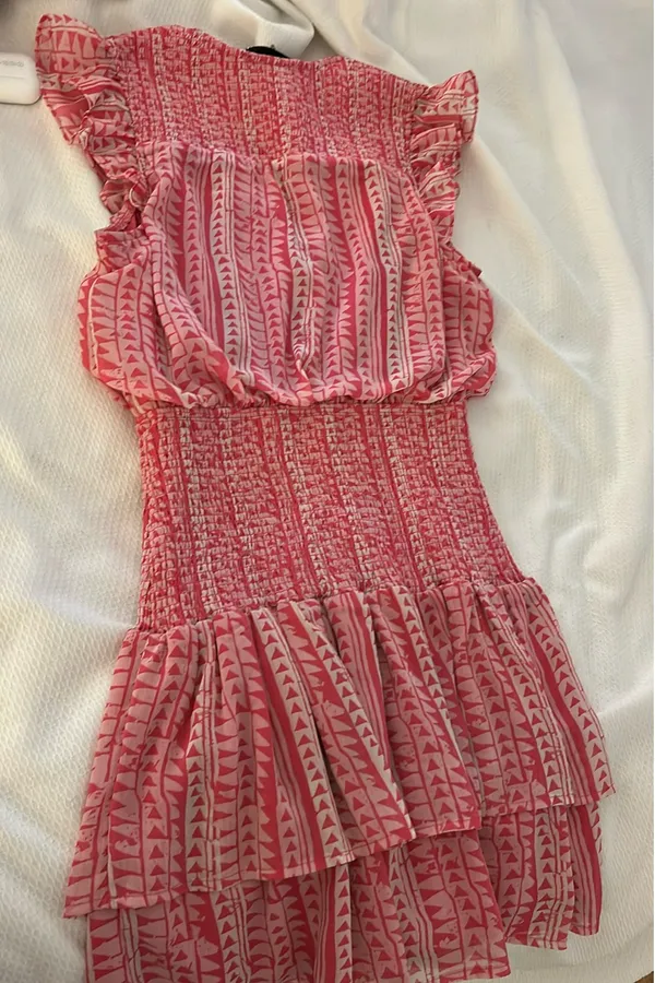 AQUA Dress ruched waist pink - Image 3