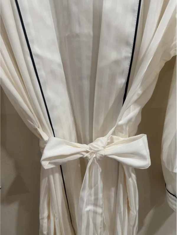 Women's Luxury Collection Striped Long Satin Robe Auden - Image 7