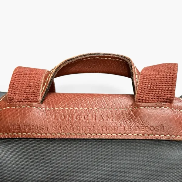Longchamp Le Pliage Sac A Dos Vintage Y2K Nylon Leather Backpack Rare - Image 3