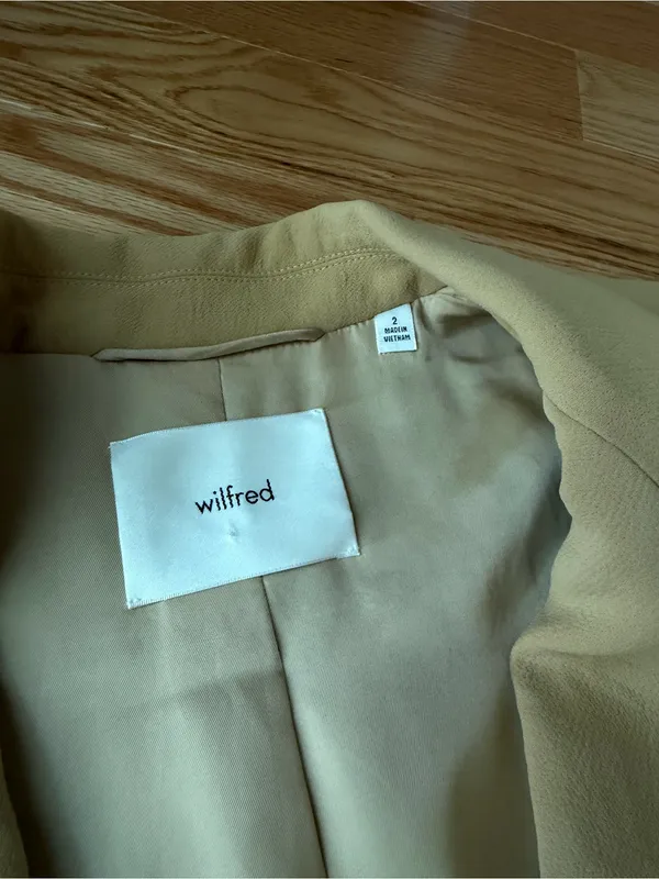 Wilfred Aritzia Camel Double Breasted Blazer Size 2 Tailored Neutral Jacket - Image 12