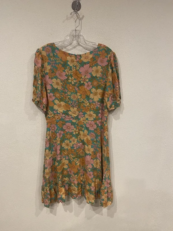 Petal + Pup Dress Womens 10 Multicolor Floral Puff Sleeve Ruffle Mini V Neck - Image 4
