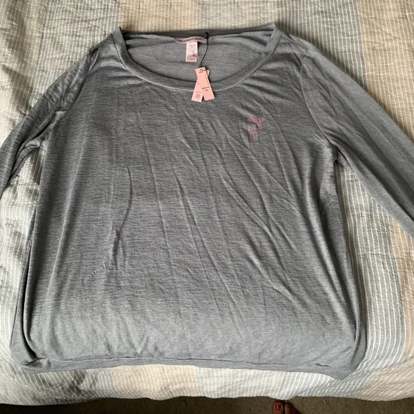 Victoria’s Secret Gray Pajama Top with bow NWT‎ - Image 2