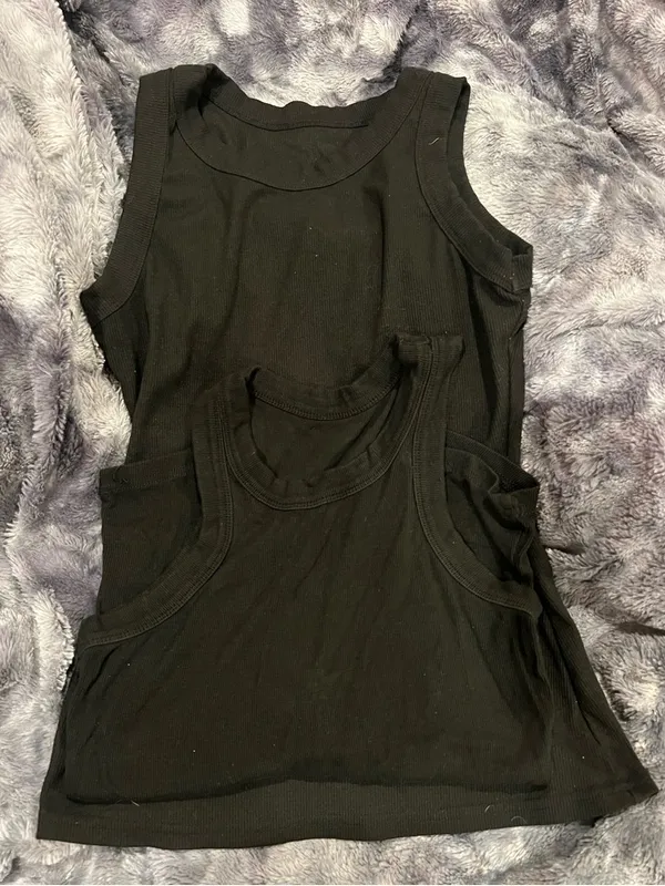 a new day Black Ribbed Tank Top - Sleeveless Everyday Layer - Image 2