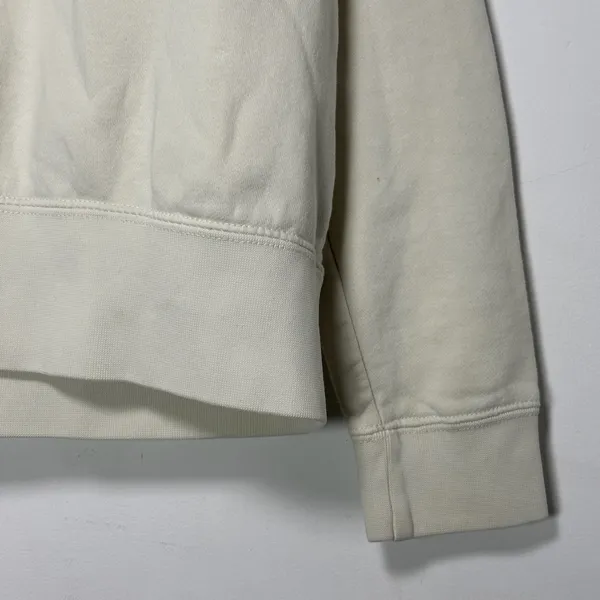 Nike Sportswear Essential Oversized Hoodie Cream Beige Embroidered Swoosh Medium - Image 6